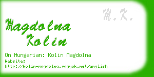 magdolna kolin business card